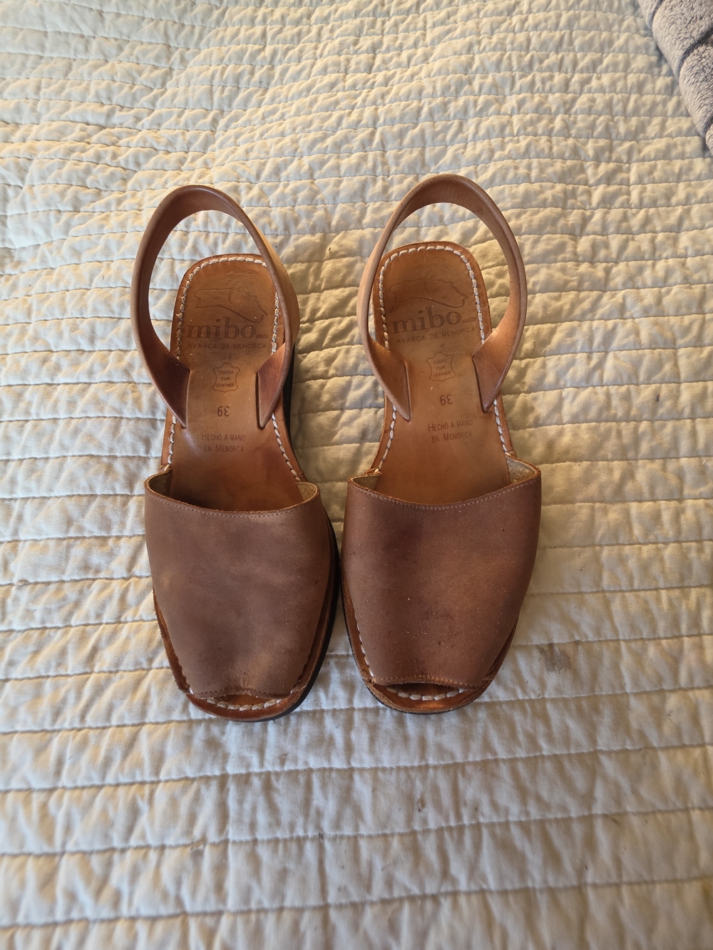 mibo Women's Brown Leather Slingback Mules